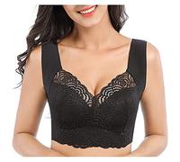 Nuts Are Remix Bra Vest Sports Seamless Lace Hollow Out Women's Ring Sexual Breasts Fitness Underwear No Steel Underbust Sweat Protection, black, XL