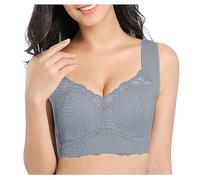 Nuts Are Remix Bra Vest Sports Seamless Lace Hollow Out Women's Ring Sexual Breasts Fitness Underwear No Steel Underbust Sweat Protection, White, XL