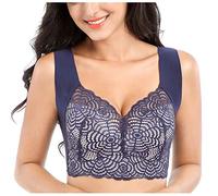 Nuts Are Remix Bra Vest Sports Seamless Lace Hollow Out Women's Ring Sexual Breasts Fitness Underwear No Steel Underbust Sweat Protection, blue, XXL