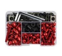 Nuts Assortment Motorcycle Fairing Bolt Kit For XMAX NMAX TMAX CG250 For Jog 50 70 FZ8 Windscreen Screws Fasteners Frame Bolts Nut Clips Motorbike Panel Screw Pack(Red)