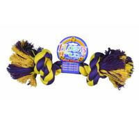 Nuts For Knots Dog Toy 2 Knot Twisted Cotton Rope Happy Pet Fetch Tug Chew Fun