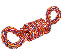 Nuts For Knots "Twist-Tee" Cotton Coil Tugger with 2 Handles Dog Toy,Medium | Recycled cotton coil rope tugger dog toy - machine washable dental toy for tug and fetch
