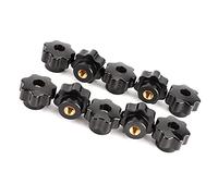 Nuts Knob Grip, 8mm 10Pcs Brass Core 7-Star Knob Clamping Handle for Machine Tool for Industrial Accessories(CM8*32 (through hole))