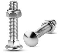 Nuts OT nuts 30 PCS Coach Bolts M6 x 30mm Cup Square Carriage Bolts and Hex Nylon Lock Nut Set Zinc Plated Carbon Steel Carriage Bolts for Wood Furniture Construction