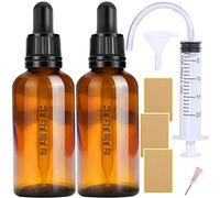 Nuts OT nuts Brown Glass 50ml Dropper Bottles Dropper Pipettes 2pcs Eye Droppers Amber with 5 Auxiliary Accessories Suitable for Essential Oils Massage Perfumery Aromatherapy Laboratory