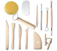 Nuts OT nuts Clay Tools 13 Pcs Pottery Tools Kit Wood and Metal Polymer Clay Tools Sculpting Tools Clay Modelling Tools for Adults Beginners Pottery Ceramics Sculpture,Carving,Scraper
