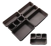 Nuts OT nuts Desk Drawer Organiser Kitchen Drawer Organiser 8pcs Desk Drawers Tidy Divider Tray 3-Size Interlocking Storage Boxes for Bathroom Kitchen Office Dresser