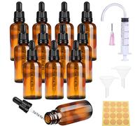 Nuts OT nuts Pipette Bottle 30 ml Pack of 12 Dropper Bottle Dropper Bottle with Pipette Small with 5 Accessories Aromatherapy for Essential Oils Liquid Dyes Fragrances Apothecary Bottle (Brown)