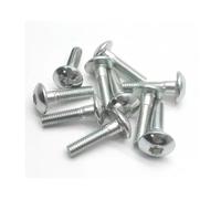 Nuts Screws 10pcs Big Flat Round Inner Hexagon Screw Bolt M6 6mm 12/16/20/25mm Length For Motorcycle Scooter ATV Plastic Cover(M6X20 (Sil))