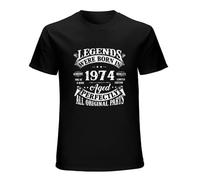 NUTS SNACKS 48Th Birthday Vintage Legends Born in 1974 48 Years Old T Shirt Streetwear Short Sleeve Gifts Black XXL