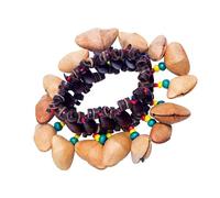 Nutshell Hand Bells Musical Teaching Tool Instrument Home Decorative Bells Wood Texture Elastic for Musicians Natural Wood Shaker