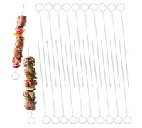 NUTTDOO BBQ Metal Skewers Stainless Steel,20 PCS air Fryer skewers,7.63"/19.4cm Metal Skewer for Oven Halloween Christmas Party Turkey,BBQ Skewers