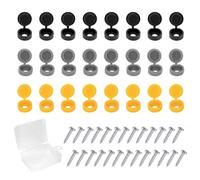 NUTTDOO Car Number Plate Screws and Caps,48PCS License Plate Screw Caps Plate Fixing Kit,License Plate Fixing Devices