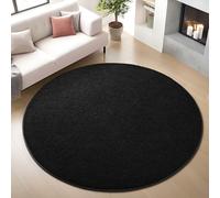 Nuttumico Black Ultra Soft Round Area Rugs for Living Room Bedroom, 4x4 Feet Black Washable Non-Slip Indoor Rugs, Thickened Memory Foam Modern Indoor Circle Carpet for Boys Girls Room Home Decor