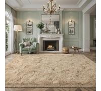 Nuttumico Fluffy Beige 8x10 ft Large Area Rugs for Living Room, Big Shaggy Floor Rug, Soft Plush Non-Slip Rectangle Carpet for Home Decor