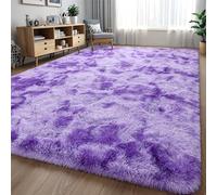 Nuttumico Large Tie-Dyed Purple Fluffy Modern Area Rugs for Living Room Bedroom, 5x8 ft Plush High Pile Purple Rug for Kids Girls Room Nursery Home Decor, Upgrade Non-Slip Soft Indoor Rug