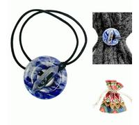 Nutty Natte Gemstone Knotted Elastic Hair Tie for Dreadlock and thick hair Ponytail Holders Loc Hair Accessories dread tie for Women Men (Blue Sodalite)