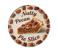 Nutty Pecan Pie Slice Metal Tin Sign Plaque