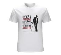 NUTU Men's T Shirts EST Dr House MD Everything Sucks Funny Tees Cotton T-Shirt PlSize Tops Shirt White L