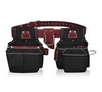 NUTUCH Leather and Nylon Tool Belt | Carpenter, Electrician & Framer Tool Belt | Black