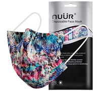 NUÜR 10pcs Tie Dye 3 Ply Disposable Face Mask, Mask with Filter Layer and Elastic Earloop, Retail Sealed Bags