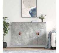 nuuk wooden sideboard wall mounted with 4 doors in concrete effect