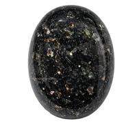 Nuummite Palm Stone - Pocket Massage Worry Stone for Natural Body Chakra Balancing, Reiki Healing and Crystal Grid.