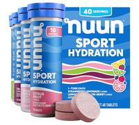 Nuun Sport Electrolyte Tablets - Dissolvable in Water, Mixed Flavors | 5 Essential Electrolytes for Hydration | 1g Sugar Drink Mix | Vegan, Non-GMO | 4 Pack (40 Total Servings)