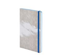 nuuna Inspiration Book M Notebook A5 - Cloud Blue Coloured Pages with Motifs 120 g Premium Paper JeansLabel Grey Sustainably Produced in Germany