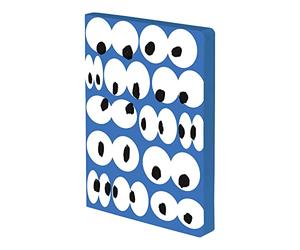 Nuuna Notebook A5+ | Graphic L - Eyes On You | 3.5 mm Dot Grid | 256 Numbered Pages | 120 g Premium Paper | Blue Leather | Sustainably Produced in Germany