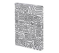Nuuna Notebook A5+ | Graphic L - Miracle | 3.5 mm Dot Grid | 256 Numbered Pages | 120 g Premium Paper | White Leather | Sustainably Produced in Germany