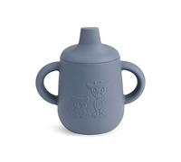 NUUROO Aiko Silicone Cup with Sippy Lid - 140 ml LFGB Food-Grade Silicone Training Cup with Handles, Dishwasher & Microwave Safe, Designed in Denmark (Bering Sea)