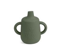 NUUROO Aiko Silicone Cup with Sippy Lid - 140 ml LFGB Food-Grade Silicone Training Cup with Handles, Dishwasher & Microwave Safe, Designed in Denmark (Dusty Green)