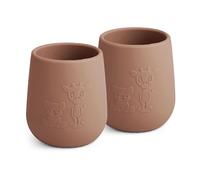 NUUROO Baby Silicone Cup - 2 Pack, Soft LFGB Food-Grade Silicone Baby Cup, BPA-Free, Dishwasher & Microwave Safe, Toddler Training Cup, Designed in Denmark (Chocolate Malt)