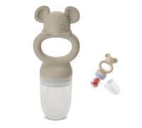Nuuroo Silicone Baby Feeder - LFGB Food-Grade Silicone Fruit Pacifier, BPA-Free, Anti-Choking Design, Dishwasher Safe, Designed in Denmark (1 Pack - Cobblestone)