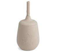 NUUROO Silicone Cup with Straw - 230 ml LFGB Food-Grade Silicone Toddler Cup with Removable Lid & Spout, Dishwasher & Microwave Safe, Designed in Denmark (Cobblestone)