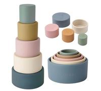 Nuuroo Silicone Stacking Tower for Babies & Toddlers | 5 Piece Soft Stacker Toy | Fine Motor Skill & Hand-Eye Coordination Growth | Teething Safe FDA Silicone | Montessori Inspired (Multi mix - Tower)