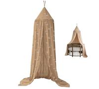 NUUROO Viggo Muslin Bed Canopy for Children’s Bedroom & Nursery - Organic Cotton Hanging Canopy for Crib, Toddler Bed & Play Space, Scandinavian Décor, Carnival Train, 50 x 270 cm (Carnival train)