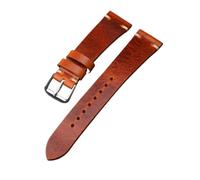 NuUwai Handmade Leather Watch 18 19 20 21MM Retro Ultra-Thin Suitable Compatible with Antique Bracelet, Suitable for Soft Style of Men's Watch (Color : Yellow, Size : 21mm)