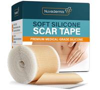 NUVADERMIS Silicone Scar Tape for Surgical Scars - Extra Long Scar Sheets for C-Section, Tummy Tuck, Keloid, and Surgical Scars - Reusable Medical Grade Silicone Scar Tape - 300 x 3.8 cm Roll -1 Pack