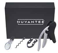 Nuvantee Corkscrew Set - The Best Automatic Rabbit Style Corkscrew with Aerator Decanter, Foil Cutter and Replacement Corkscrew + Wine Guide Ebook in a Beautiful Gift Box