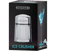 Nuvantee Ice Crusher - Manual Hand Crank Crushers w/Built-in Stainless-Steel Blades for Customisable Cubes - Bucket and Spoon Included