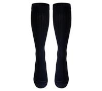 NuVein Men's Compression Socks, 30-40 mmHg Support, Dress Trouser Style, Over Calf Knee High, Black, Large