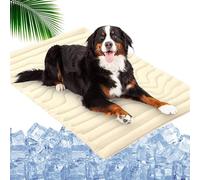 Nuvica TempBalance Mat, Nuvica Dog & Cat Cooling Mat, Washable Dog Ice Silk Cool Mats, Cooling Relief for Pets, Dual-Sided Design for Every Season (Beige,Medium)