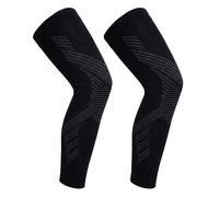 NuVigor 2 Pack Full Leg Compression Sleeves Long Knee Support with Anti Slip for Men Woman Elastic Long Knee Brace for ACJ Meniscus Tear Arthritis Tendinitis Basketball Cycling Thigh Calf (Black, S)