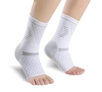 NuVigor Ankle Support 1 Pair for Women & Men, Breathable Compression Sleeve Socks, Anti-Slip Ankle Support Brace, Sports Foot Sock for Plantar Fasciitis Sprained Achilles Tendonitis Ligament Damage