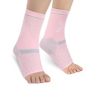 NuVigor Ankle Support 1 Pair for Women & Men, Breathable Compression Sleeve Socks, Anti-Slip Ankle Support Brace, Sports Foot Sock for Plantar Fasciitis Sprained Achilles Tendonitis Ligament Damage