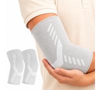 NuVigor Elbow Support for Men & Women, 2 Pack Elbow Compression Sleeves for Tennis & Golfers Breathable Elbow Compression Brace for Tendonitis Joint Pain Relief Arthritis Weightlifting Sports Gym