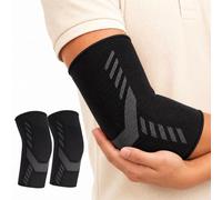 NuVigor Elbow Support for Men & Women, 2 Pack Elbow Compression Sleeves for Tennis & Golfers Breathable Elbow Compression Brace for Tendonitis Joint Pain Relief Arthritis Weightlifting Sports Gym