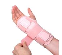 NuVigor Wrist Splints for Carpal Tunnel,Breathable Wrist Brace with Adjustable Straps for Men Women,Left Right Hand Wrist Support for Arthritis,Tendonitis,Pain Relief(Pink,S/M Left Hand)